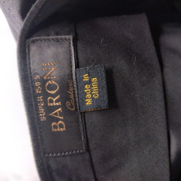 BARONI Couture Super 150s Wool Dress Pants Size 48 Brown Mid Rise Flat Front - Picture 4 of 7